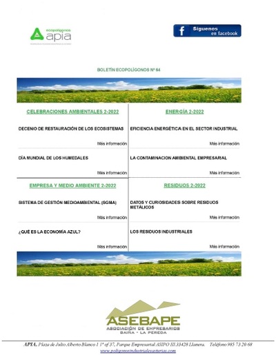 Boletín Ecopolígonos Nº 64