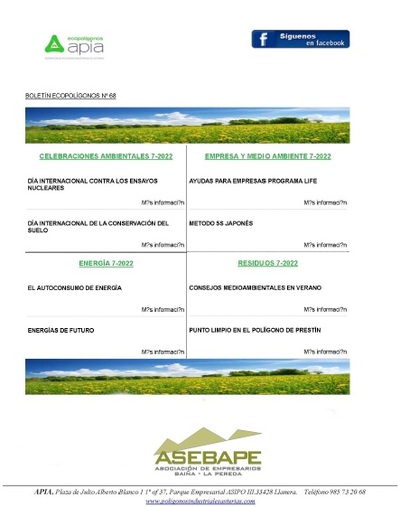 Boletín Ecopolígonos Nº 68