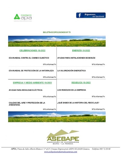Boletín Ecopolígonos Nº 70